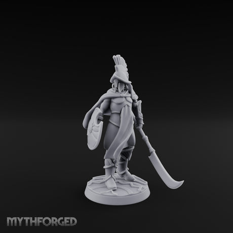 Staff And Sword Striking Human Sentinel Knights Miniature for Dungeons and Dragons, Pathfinder or other TTRPGs