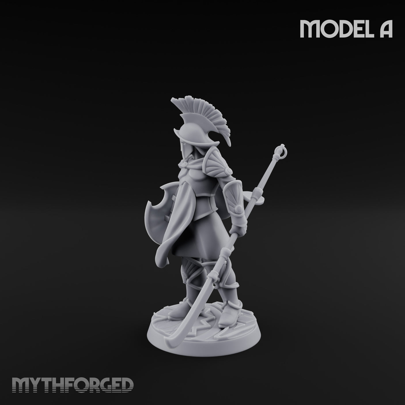 Staff And Sword Striking Human Sentinel Knights Miniature for Dungeons and Dragons, Pathfinder or other TTRPGs