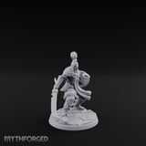 Staff And Sword Striking Human Sentinel Knights Miniature for Dungeons and Dragons, Pathfinder or other TTRPGs