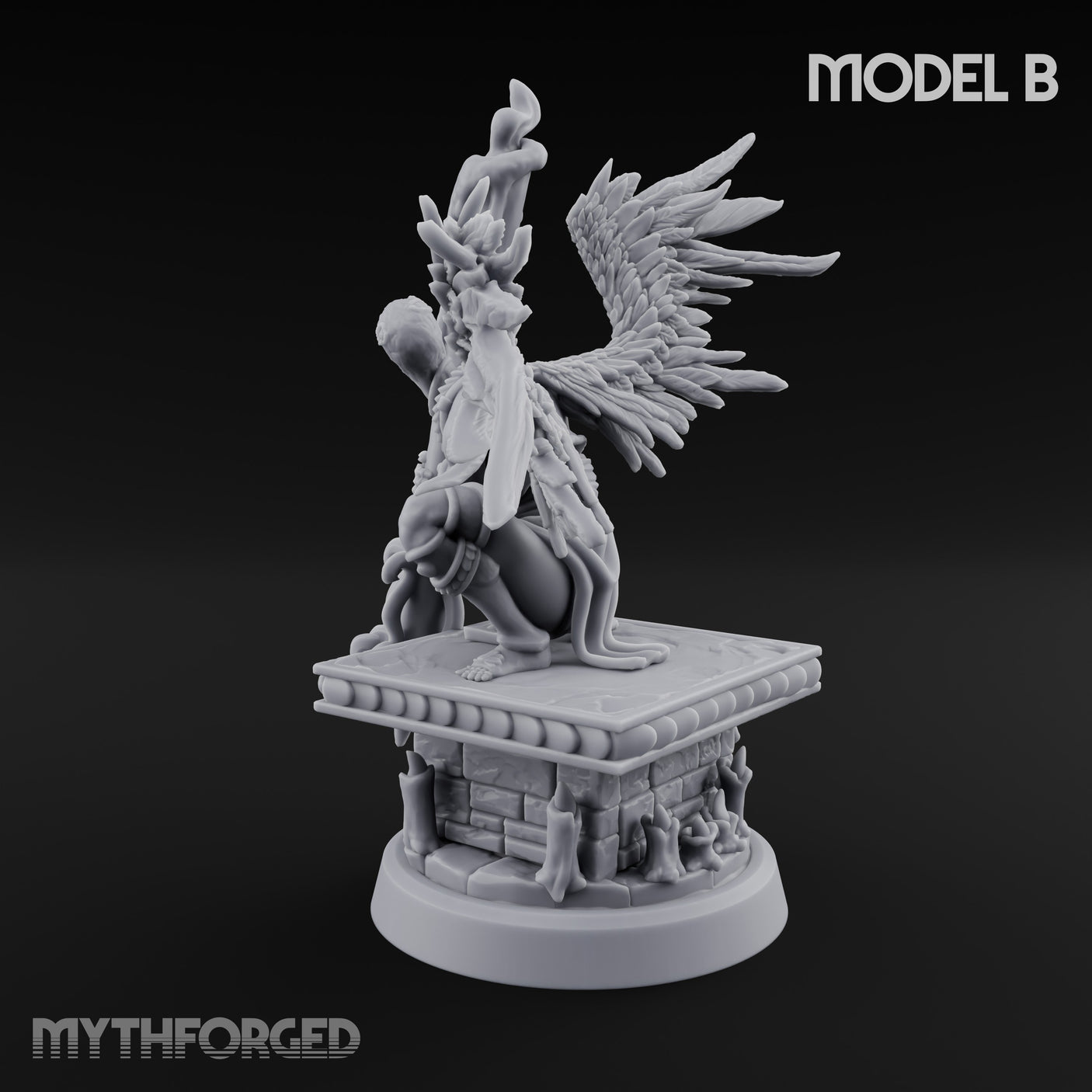 Staff Bearing Angel Priest B Miniature for Dungeons and Dragons, Pathfinder or other TTRPGs