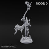 Staff Bearing Angel Priest D Miniature for Dungeons and Dragons, Pathfinder or other TTRPGs