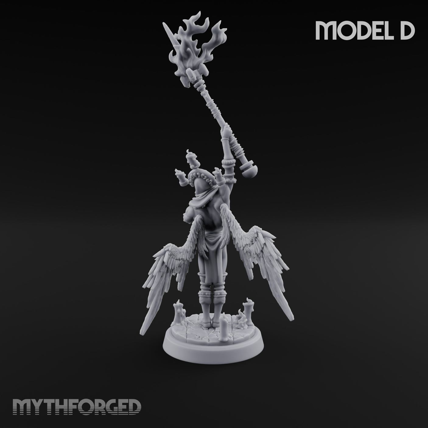 Staff Bearing Angel Priest D Miniature for Dungeons and Dragons, Pathfinder or other TTRPGs