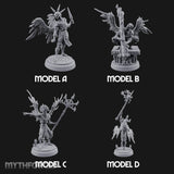 Staff Bearing Angel Priests Miniature for Dungeons and Dragons, Pathfinder or other TTRPGs