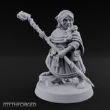 Staff Brandishing Crouching Halfling Empath Miniature for Dungeons and Dragons, Pathfinder or other TTRPGs