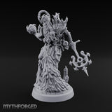 Staff Brandishing Lich Priest Miniature for Dungeons and Dragons, Pathfinder or other TTRPGs