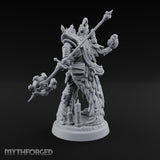 Staff Brandishing Lich Priest Miniature for Dungeons and Dragons, Pathfinder or other TTRPGs