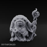 Staff Clutching Bullywug Wizard Miniature for Dungeons and Dragons, Pathfinder or other TTRPGs