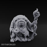 Staff Clutching Bullywug Wizard Miniature for Dungeons and Dragons, Pathfinder or other TTRPGs