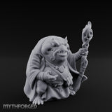 Staff Clutching Bullywug Wizard Miniature for Dungeons and Dragons, Pathfinder or other TTRPGs