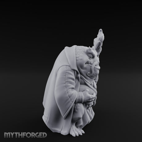 Staff Clutching Bullywug Wizard Miniature for Dungeons and Dragons, Pathfinder or other TTRPGs