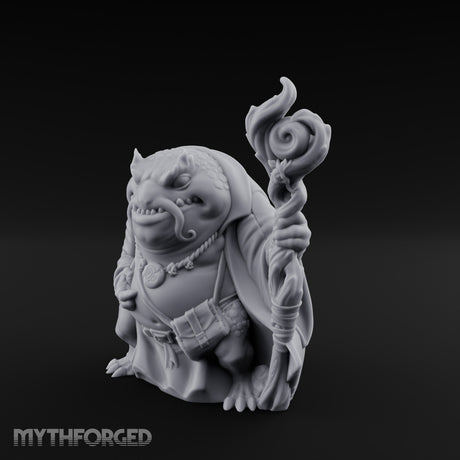 Staff Clutching Bullywug Wizard Miniature for Dungeons and Dragons, Pathfinder or other TTRPGs