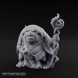 Staff Clutching Bullywug Wizard Miniature for Dungeons and Dragons, Pathfinder or other TTRPGs