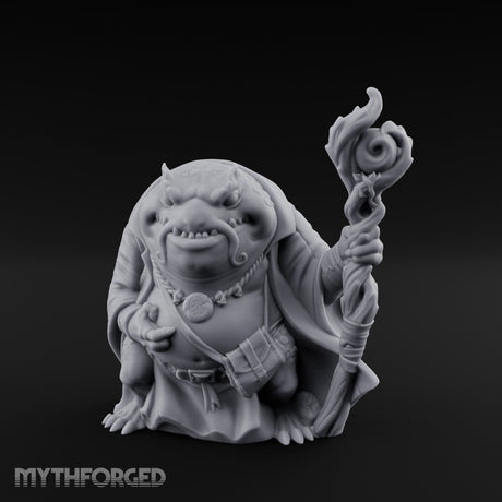 Staff Clutching Bullywug Wizard Miniature for Dungeons and Dragons, Pathfinder or other TTRPGs