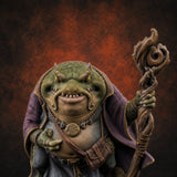 Staff Clutching Bullywug Wizard Miniature for Dungeons and Dragons, Pathfinder or other TTRPGs