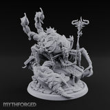 Staff Clutching Claw Raising Tlincalli Shaman Miniature for Dungeons and Dragons, Pathfinder or other TTRPGs