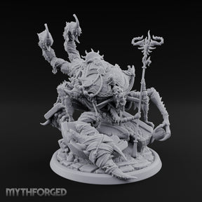 Staff Clutching Claw Raising Tlincalli Shaman Miniature for Dungeons and Dragons, Pathfinder or other TTRPGs
