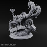 Staff Clutching Claw Raising Tlincalli Shaman Miniature for Dungeons and Dragons, Pathfinder or other TTRPGs