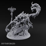 Staff Clutching Claw Raising Tlincalli Shaman Miniature for Dungeons and Dragons, Pathfinder or other TTRPGs