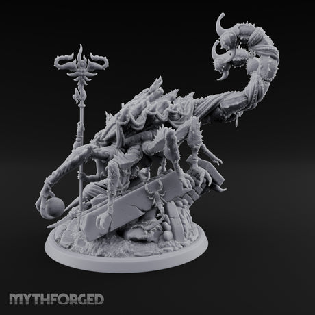 Staff Clutching Claw Raising Tlincalli Shaman Miniature for Dungeons and Dragons, Pathfinder or other TTRPGs