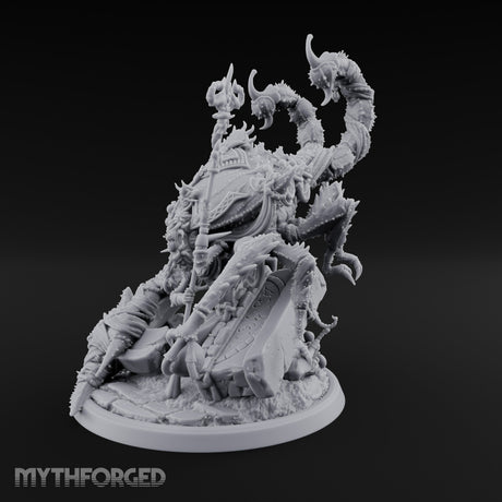 Staff Clutching Claw Raising Tlincalli Shaman Miniature for Dungeons and Dragons, Pathfinder or other TTRPGs