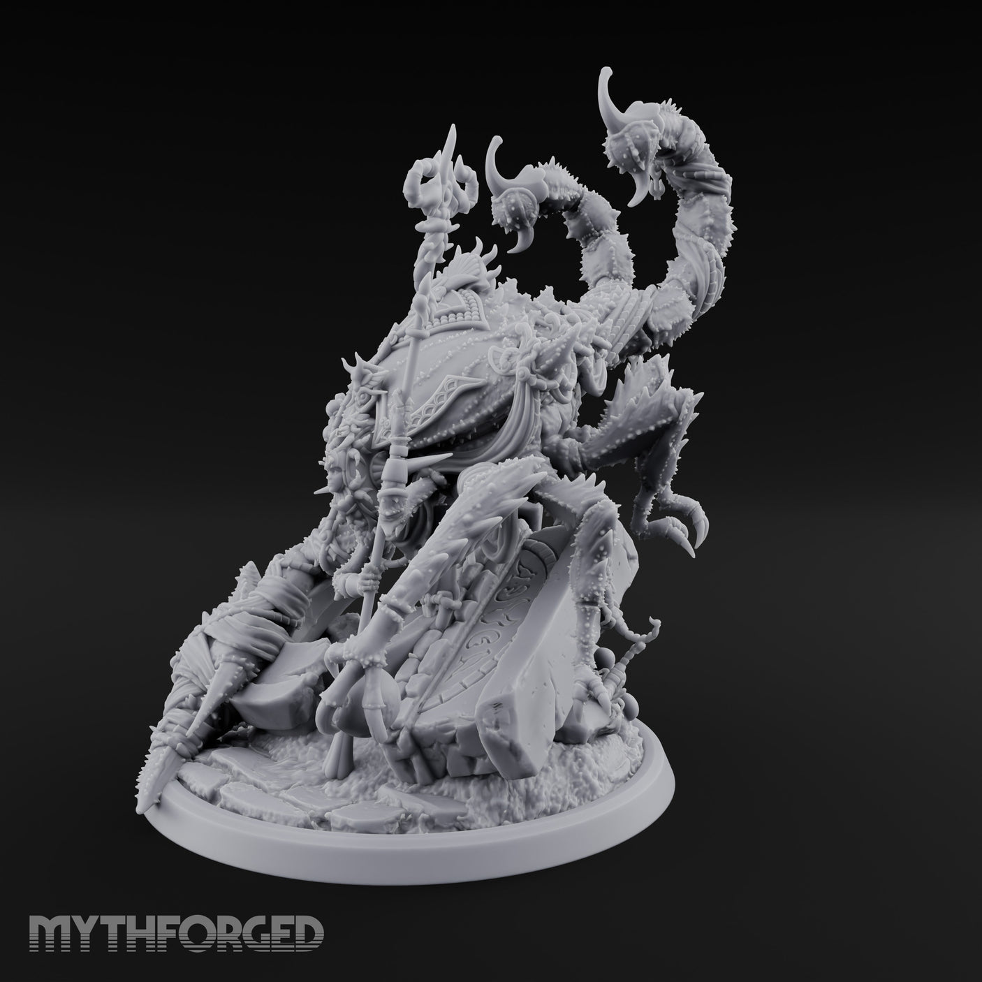 Staff Clutching Claw Raising Tlincalli Shaman Miniature for Dungeons and Dragons, Pathfinder or other TTRPGs
