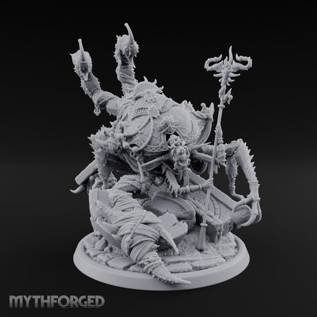 Staff Clutching Claw Raising Tlincalli Shaman Miniature for Dungeons and Dragons, Pathfinder or other TTRPGs