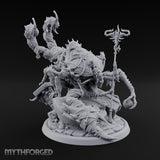 Staff Clutching Claw Raising Tlincalli Shaman Miniature for Dungeons and Dragons, Pathfinder or other TTRPGs