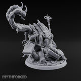 Staff Clutching Claw Raising Tlincalli Shaman Miniature for Dungeons and Dragons, Pathfinder or other TTRPGs