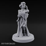 Staff Clutching Eyes Closed Human Shogunate Medic Miniature for Dungeons and Dragons, Pathfinder or other TTRPGs