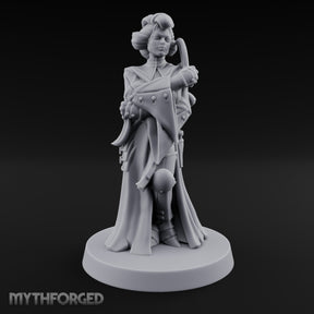 Staff Clutching Eyes Closed Human Shogunate Medic Miniature for Dungeons and Dragons, Pathfinder or other TTRPGs