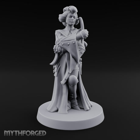 Staff Clutching Eyes Closed Human Shogunate Medic Miniature for Dungeons and Dragons, Pathfinder or other TTRPGs
