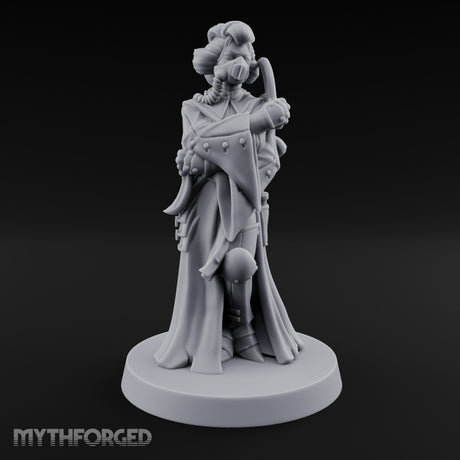 Staff Clutching Eyes Closed Human Shogunate Medic Miniature for Dungeons and Dragons, Pathfinder or other TTRPGs