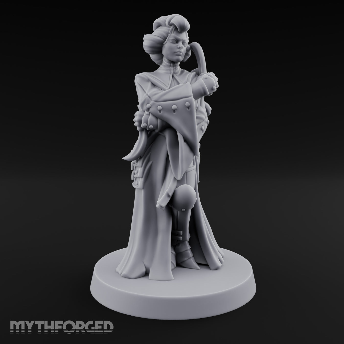 Staff Clutching Eyes Closed Human Shogunate Medic Miniature for Dungeons and Dragons, Pathfinder or other TTRPGs