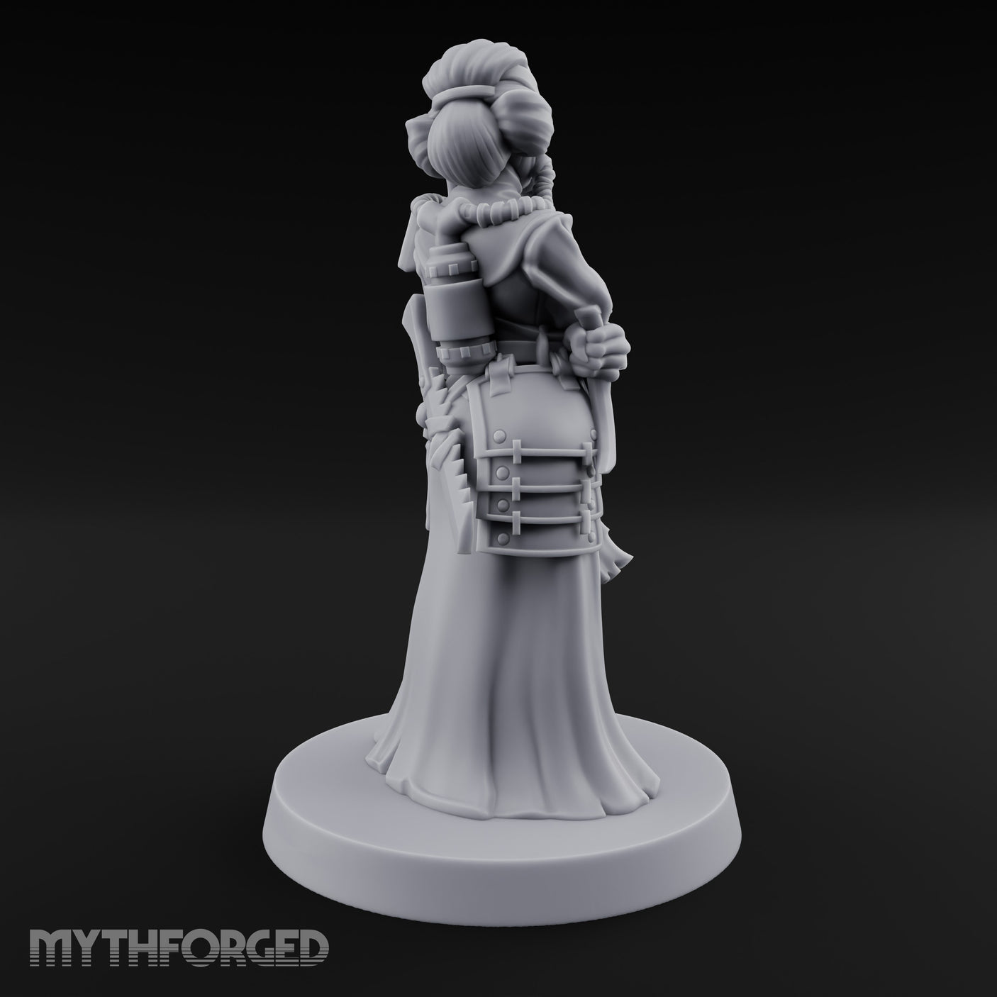 Staff Clutching Eyes Closed Human Shogunate Medic Miniature for Dungeons and Dragons, Pathfinder or other TTRPGs