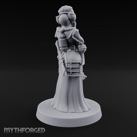 Staff Clutching Eyes Closed Human Shogunate Medic Miniature for Dungeons and Dragons, Pathfinder or other TTRPGs
