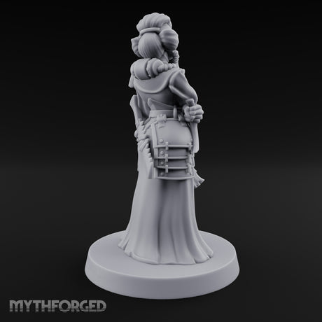 Staff Clutching Eyes Closed Human Shogunate Medic Miniature for Dungeons and Dragons, Pathfinder or other TTRPGs