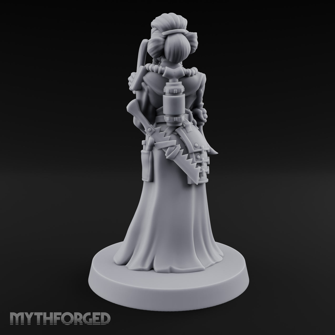 Staff Clutching Eyes Closed Human Shogunate Medic Miniature for Dungeons and Dragons, Pathfinder or other TTRPGs