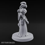 Staff Clutching Eyes Closed Human Shogunate Medic Miniature for Dungeons and Dragons, Pathfinder or other TTRPGs