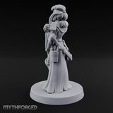 Staff Clutching Eyes Closed Human Shogunate Medic Miniature for Dungeons and Dragons, Pathfinder or other TTRPGs