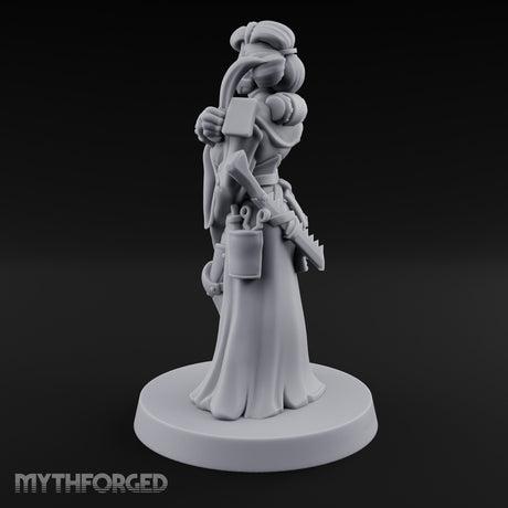 Staff Clutching Eyes Closed Human Shogunate Medic Miniature for Dungeons and Dragons, Pathfinder or other TTRPGs