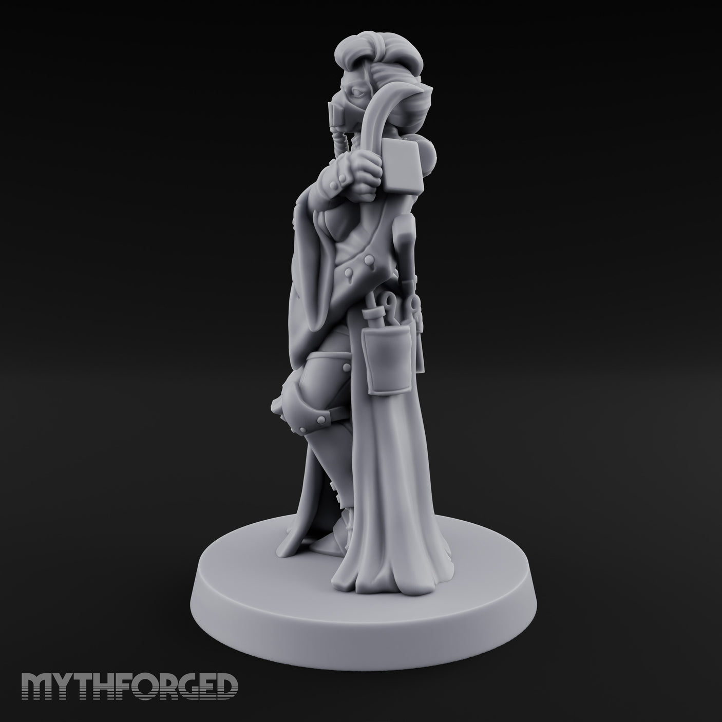 Staff Clutching Eyes Closed Human Shogunate Medic Miniature for Dungeons and Dragons, Pathfinder or other TTRPGs