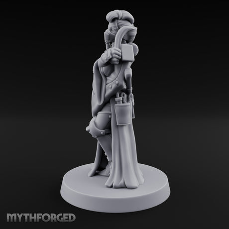 Staff Clutching Eyes Closed Human Shogunate Medic Miniature for Dungeons and Dragons, Pathfinder or other TTRPGs