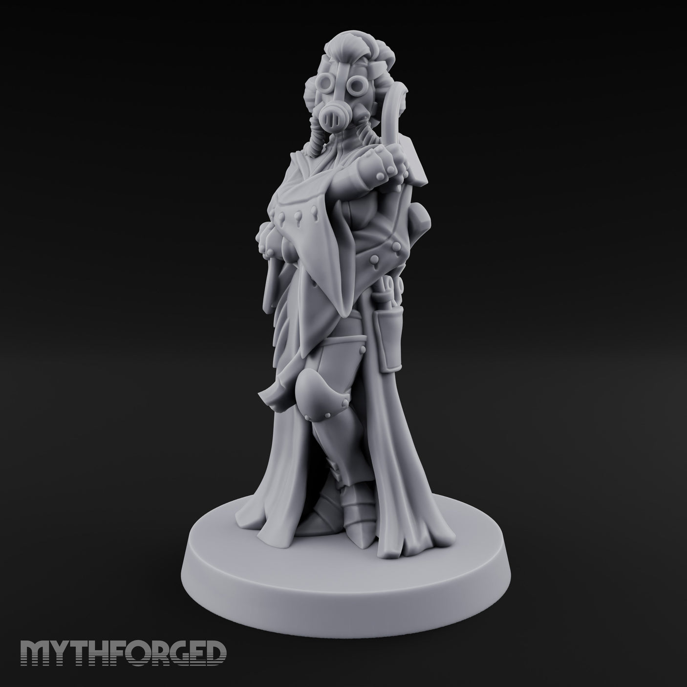 Staff Clutching Eyes Closed Human Shogunate Medic Miniature for Dungeons and Dragons, Pathfinder or other TTRPGs