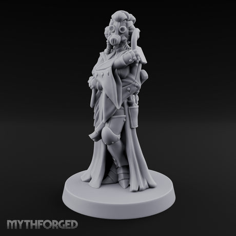 Staff Clutching Eyes Closed Human Shogunate Medic Miniature for Dungeons and Dragons, Pathfinder or other TTRPGs