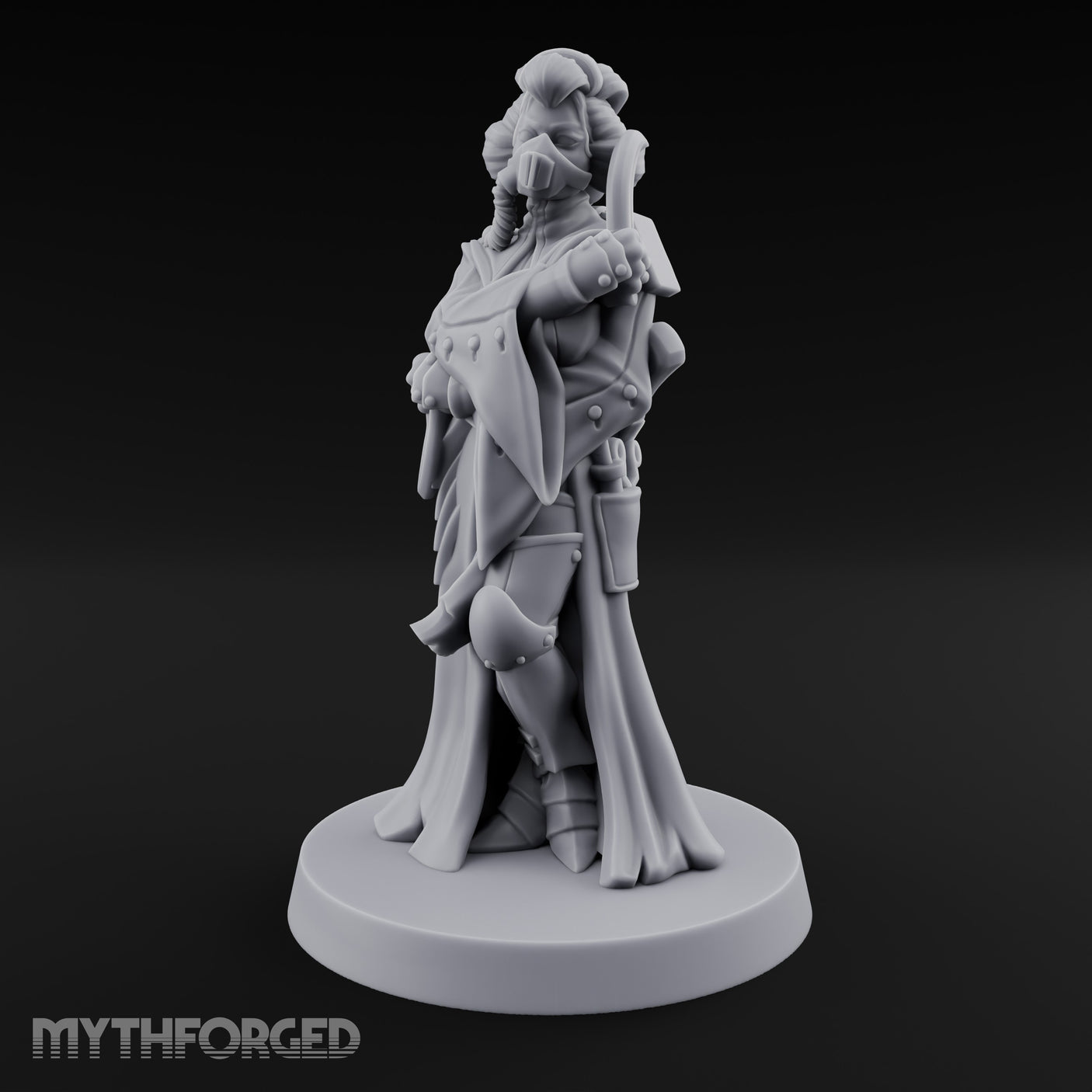 Staff Clutching Eyes Closed Human Shogunate Medic Miniature for Dungeons and Dragons, Pathfinder or other TTRPGs