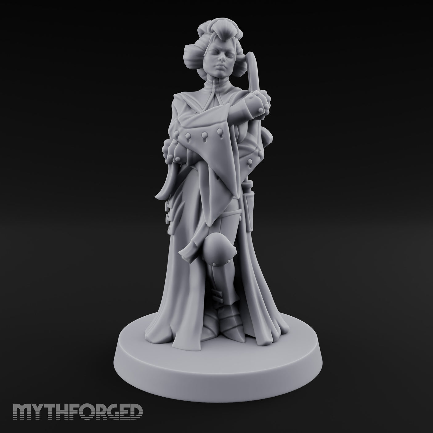 Staff Clutching Eyes Closed Human Shogunate Medic Miniature for Dungeons and Dragons, Pathfinder or other TTRPGs