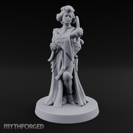 Staff Clutching Eyes Closed Human Shogunate Medic Miniature for Dungeons and Dragons, Pathfinder or other TTRPGs