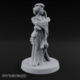 Staff Clutching Eyes Closed Human Shogunate Medic Miniature for Dungeons and Dragons, Pathfinder or other TTRPGs