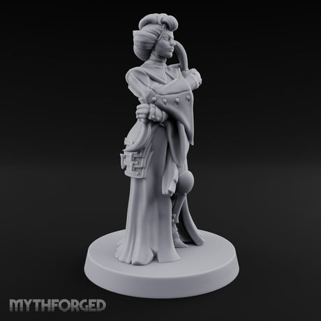 Staff Clutching Eyes Closed Human Shogunate Medic Miniature for Dungeons and Dragons, Pathfinder or other TTRPGs