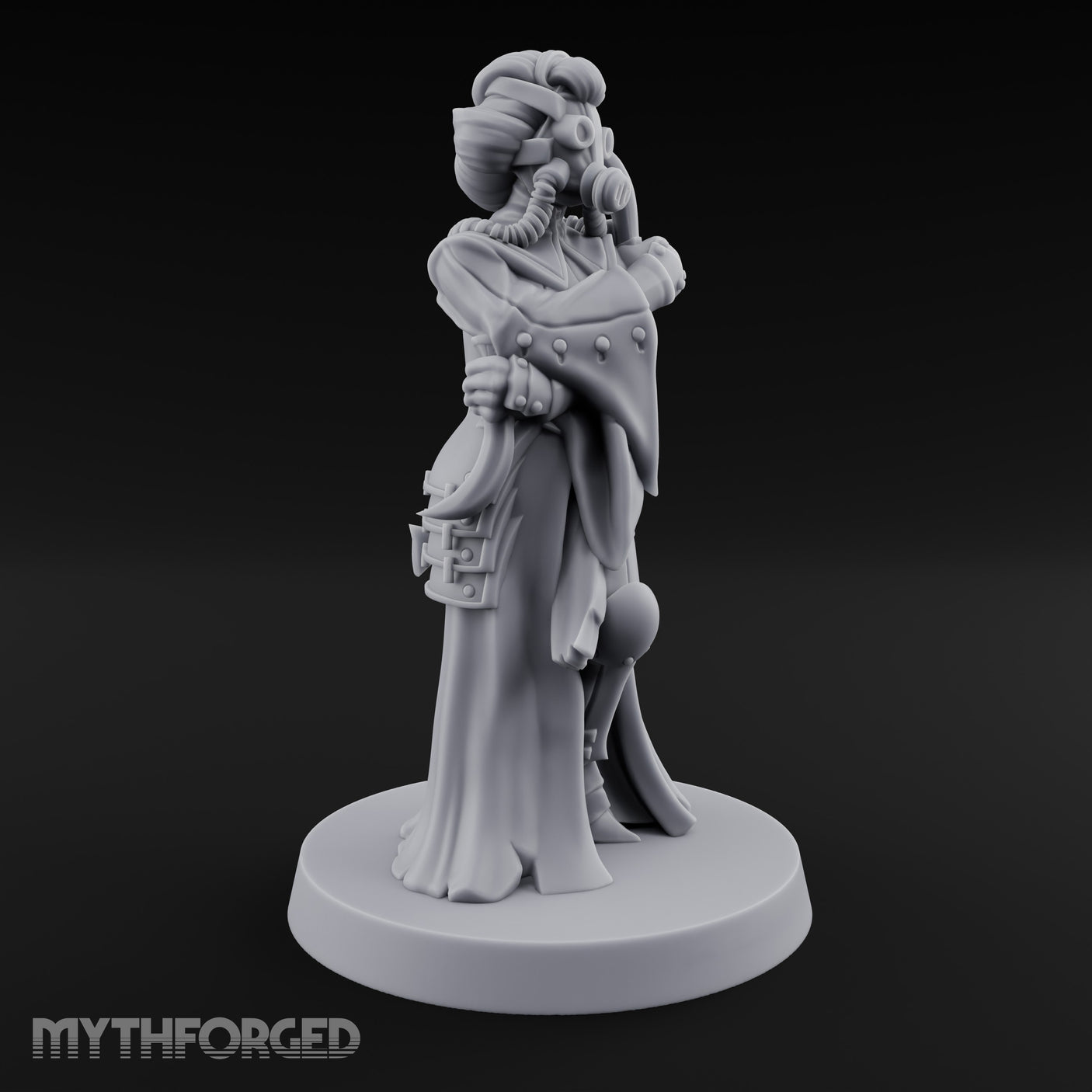 Staff Clutching Eyes Closed Human Shogunate Medic Miniature for Dungeons and Dragons, Pathfinder or other TTRPGs